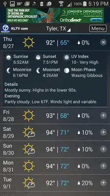 KLTVweather android App screenshot 2